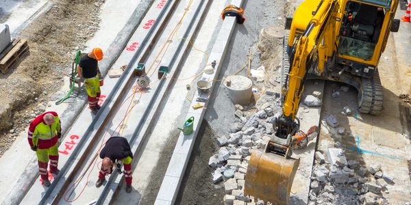 Trabajador en una obra de construcción