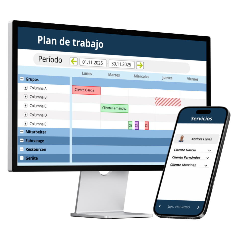 Planificación del despliegue digital en el ordenador y el teléfono móvil