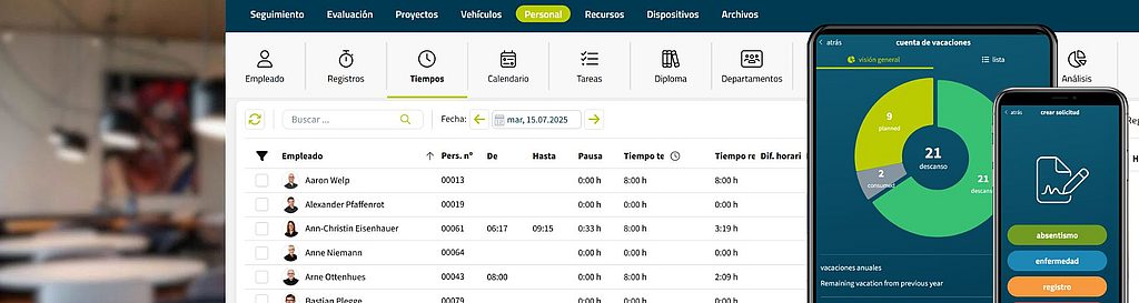 Módulo de registro de tiempo móvil para vehículos