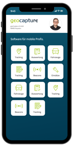 Pantalla de inicio de la aplicación geoCapture