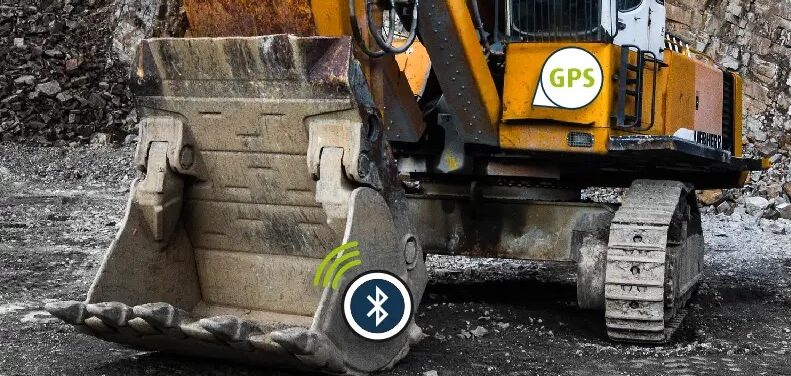 Baliza BLE en una pala excavadora