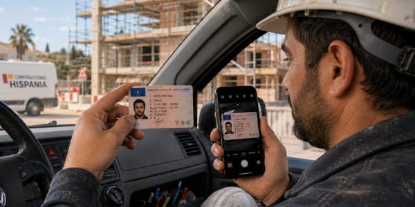 Comprobación del permiso de conducción a través de una aplicación