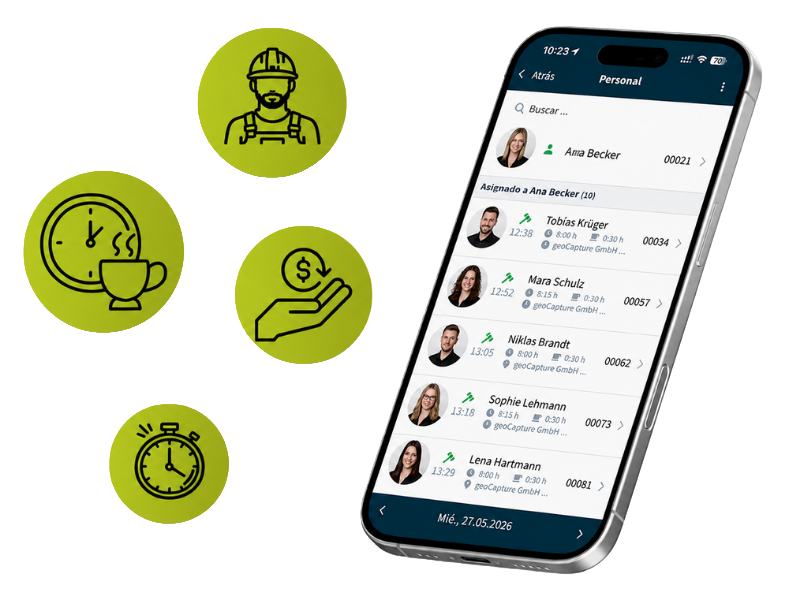 Aplicación timeTrack para registrar el tiempo con el móvil